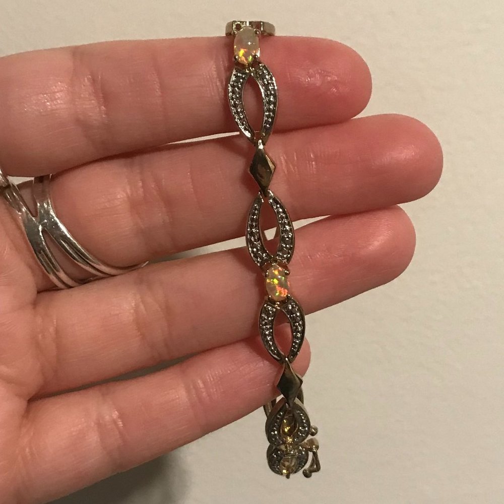 beautiful gold plated opal bracelet